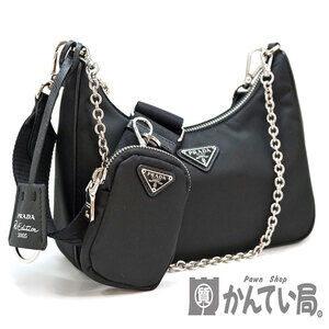 Prada Shoulder Bag Pouch Strap Re Edition Nylon Black